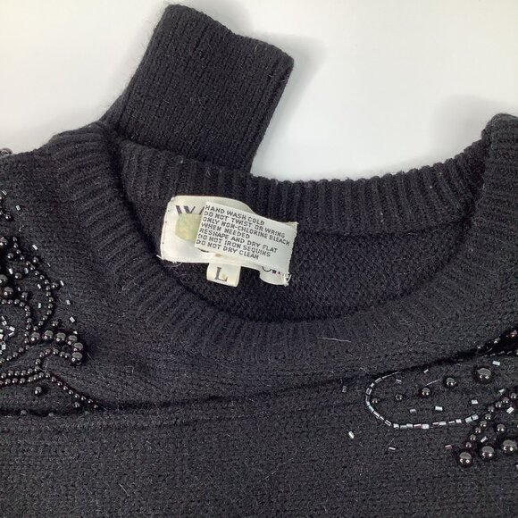 Vintage Western Connection 80's Beaded Slouch Sweater Large Gothic Acadamia 80's - Picture 8 of 8